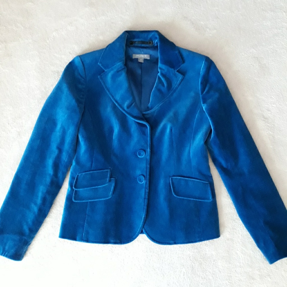 Ann Taylor Blue Velvet Blazer